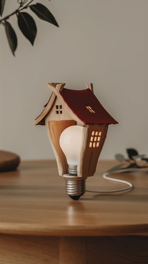 light-bulb-with-wood-house-table1